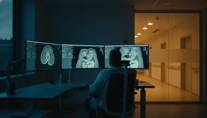 Symbolische medizinische Datenansicht als Hinweis auf KI-gestützte Diagnostik
