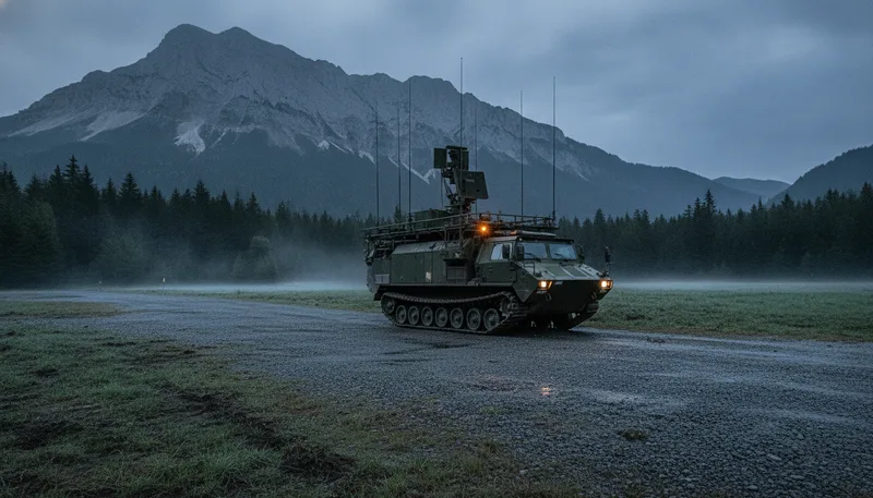 Antennenanlage auf einem Militärfahrzeug – Symbolbild für elektronische Kriegführung und das elektromagnetische Spektrum