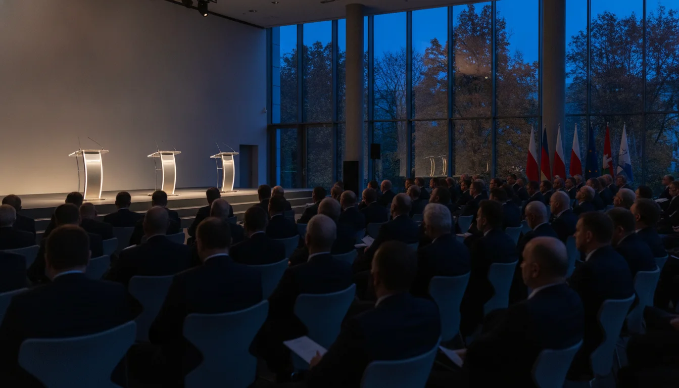 Abstrakte Konferenzsituation als Symbolbild für sicherheitspolitischen Austausch.